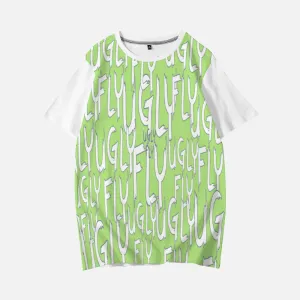 Ugly Fly Fleece Milk Silk Fabric Unisex Short Sleeve T-Shirt - Winter Fresh Green