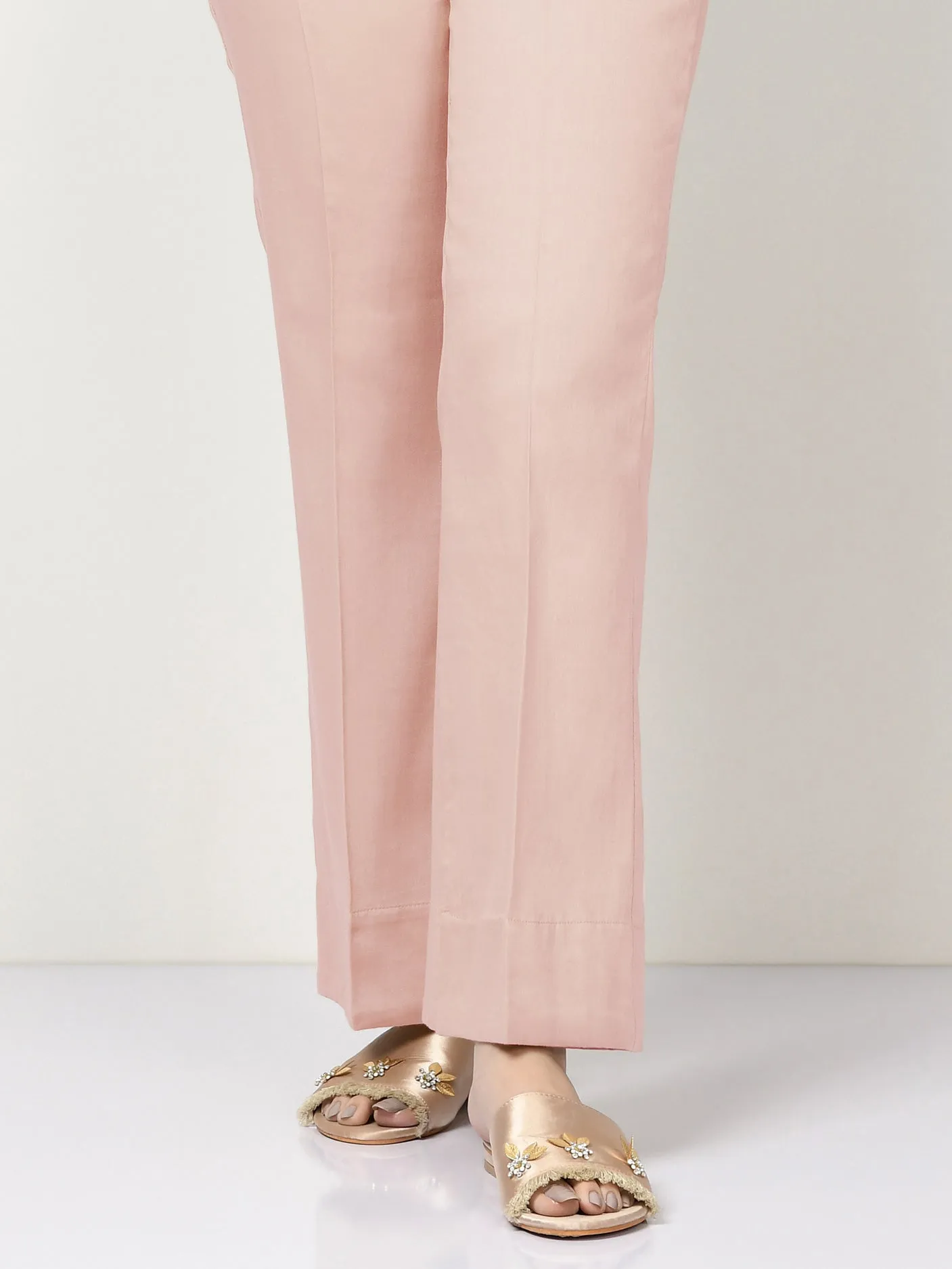 Unstitched Cambric Trouser - Light Pink