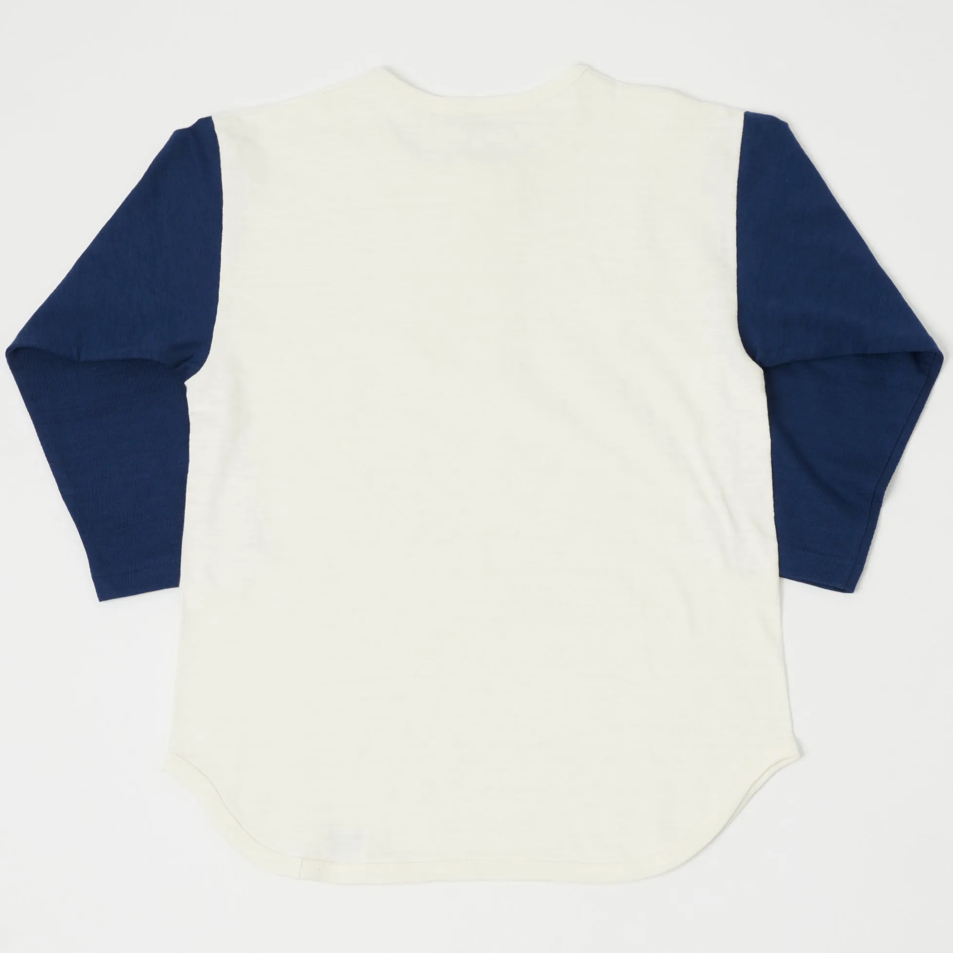 Warehouse & Co 4058 Baseball Henley - Cream/Navy