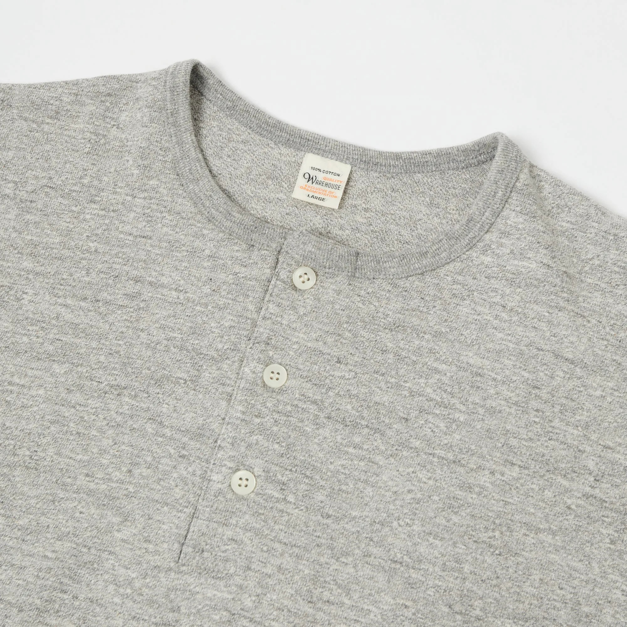 Warehouse & Co 4058 Baseball Henley - Heather Grey/Ash