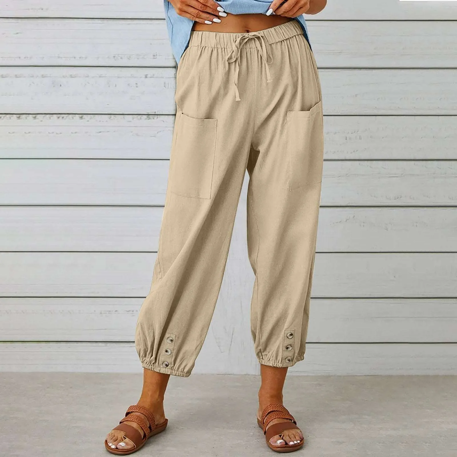 Women Drawstring Tie Pants