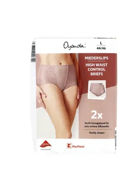 Women's 2 Pack High Waist Lace Brief,Light Pink