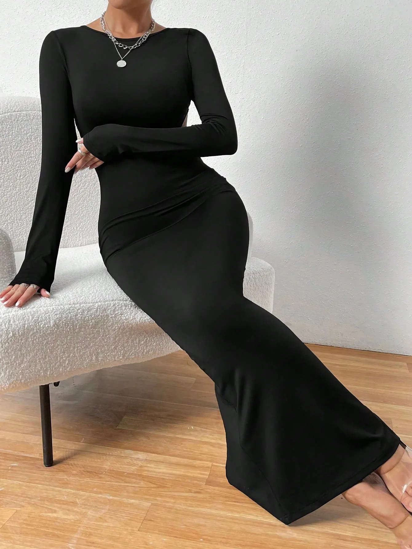 Women's Backless High Slit Dress