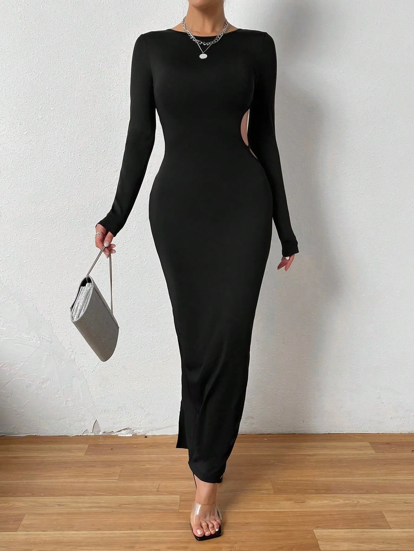 Women's Backless High Slit Dress