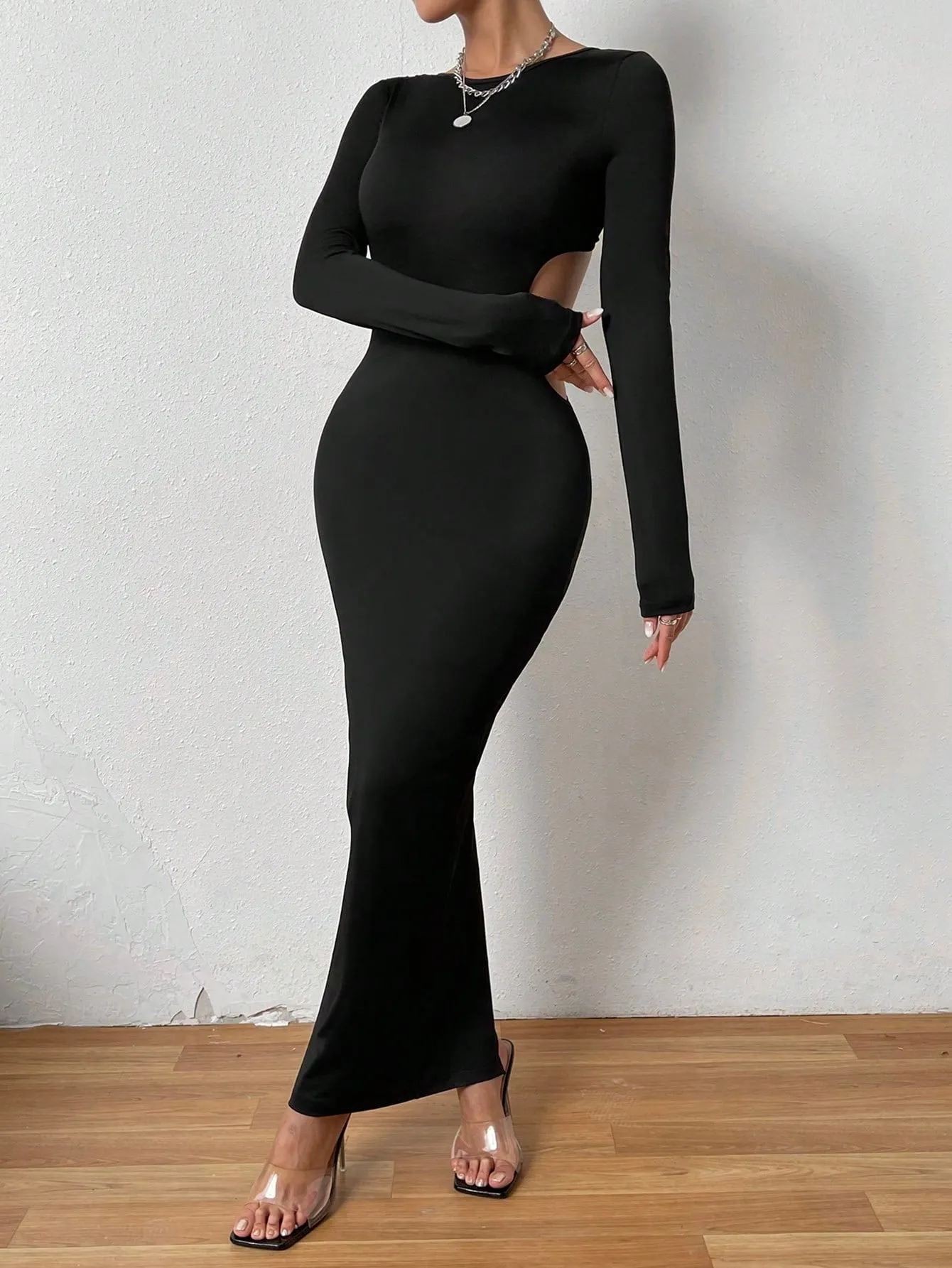 Women's Backless High Slit Dress