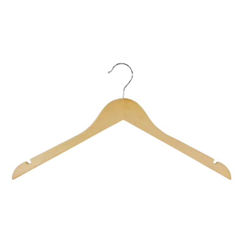 Wood Dress & Shirt Hanger – Natural Finish - Set of 5