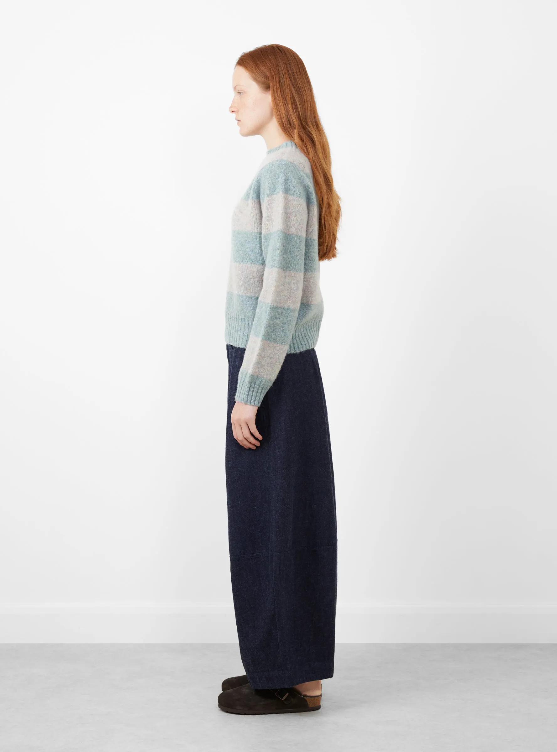 x Couverture Jets Stripe Crew Knit Ugie Pearl & Sea Pearl